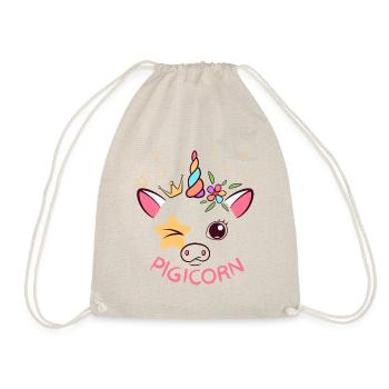 Pigicorn - Unicorn Pig - Drawstring Bag - nature - Front