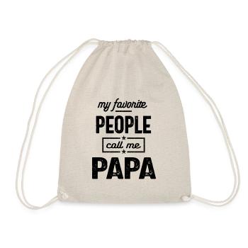 Mens My Favorite People Call Me Papa Shirt Papa - Drawstring Bag - nature - Front