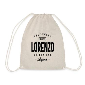 Lorenzo Personalized Name Birthday Gift - Drawstring Bag - nature - Front