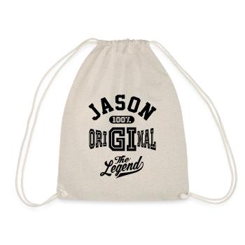 Jason Personalized Name Birthday Gift - Drawstring Bag - nature - Front