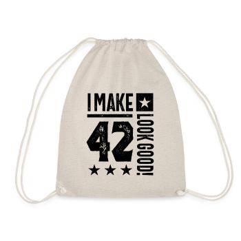 42 Jahre altes Geschenk | 42. Geburtstagsgeschenkideen - Herren - Turnbeutel - Natur - Vorne