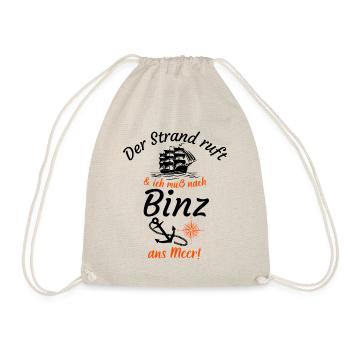 Binz-Der Strand ruft und ich muss ans Meer -Funny - Turnbeutel - Natur - Vorne