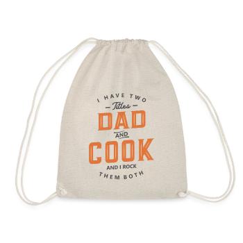 Dad and Cook Funny Job Title Profession - Drawstring Bag - nature - Front