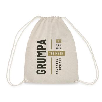 Grumpa Man Myth The Bad Influence - Dad Grandpa - Drawstring Bag - nature - Front