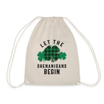Let The Shenanigans Begin Shamrock St Patricks Day - Drawstring Bag - nature - Front