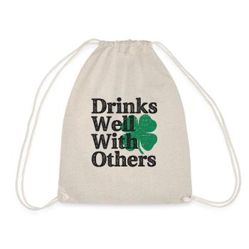 Drinks Well With Others St Patricks Day - Drawstring Bag - nature - Front