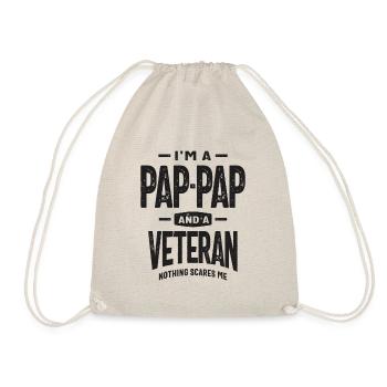 Pap-Pap Veteran - Fearless Dad and Grandpa - Drawstring Bag - nature - Front