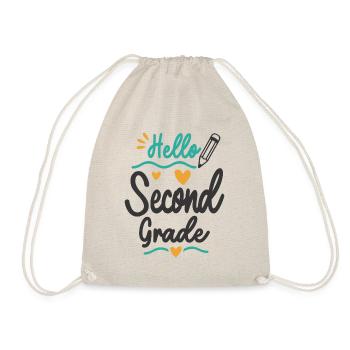 Hello Second Grade Back To School Teacher Student - Drawstring Bag - nature - Front