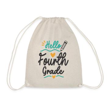 Hello Fourth Grade Back To School Teacher Student - Drawstring Bag - nature - Front