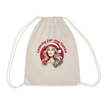 Chemise de Noël - À la recherche de mon Père Noël - Sac de sport léger - nature - Devant