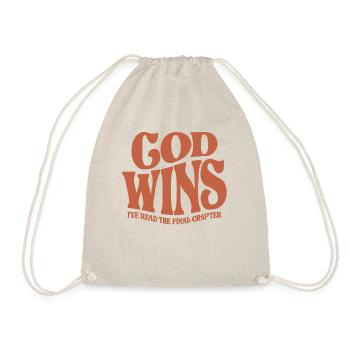 God Wins - Inspiring Christian Quote - Drawstring Bag - nature - Front