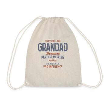 Grandad Partner in Crime and Proud of It - Grandpa - Drawstring Bag - nature - Front
