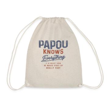 Papou sait tout - Fête des grands-parents - Sac de sport léger - nature - Devant