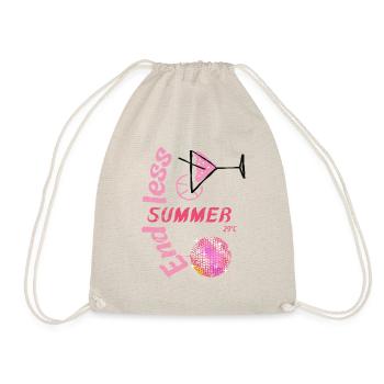 Endless Summer mit Cocktail und Disco Flair - Turnbeutel - Natur - Vorne