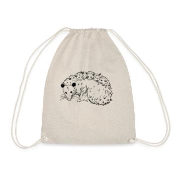 Süßes Opossum mit Babies, Illustration, Süß - Turnbeutel - Natur - Vorne