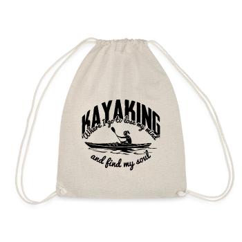 Kayak funny saying Kayaker boating - Drawstring Bag - nature - Front