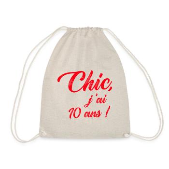 anniversaire chic j'ai 10 ans ! rouge - Sac de sport léger - nature - Devant