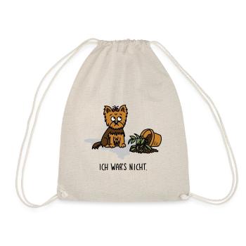 Hund Yorkshire Terrier – Ich war's nicht! - Turnbeutel - Natur - Vorne
