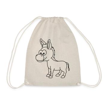 Donkey Comic Animal - Drawstring Bag - nature - Front