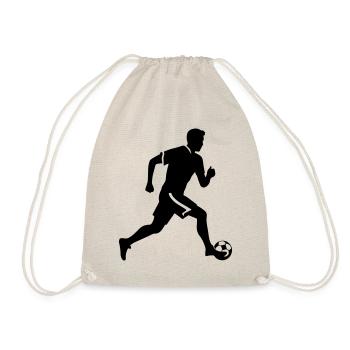 Fussballer Silhouette Fussball Spieler Mann - Turnbeutel - Natur - Vorne