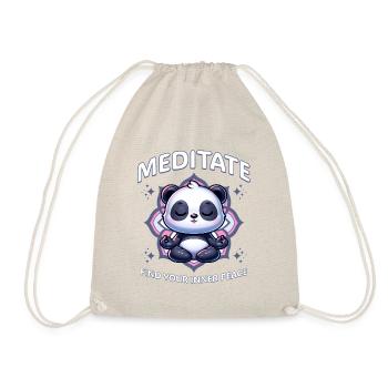 Meditate Panda Find Your Inner Peace - Drawstring Bag - nature - Front