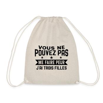 Drôle Papa J'Ai Trois Filles Meilleur Papa Cadeau - Sac de sport léger - nature - Devant