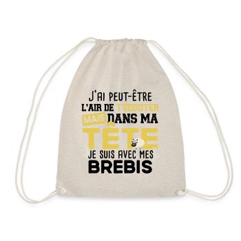 Brebis Mouton Agneau Laine Humour Ferme Agricole - Sac de sport léger - nature - Devant