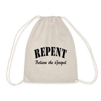 REPENT and Believe the Gospel Markus Evangelium - Drawstring Bag - nature - Front