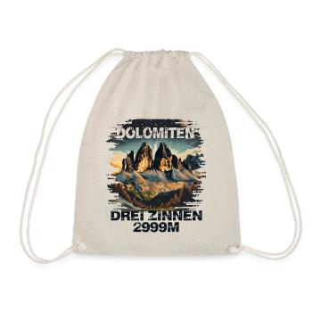 Drei Zinne Wandern Dolomiten Souvenir Andenken - Turnbeutel - Natur - Vorne