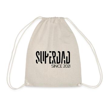 Superdad since 2021 Spruch Schrift - Turnbeutel - Natur - Vorne