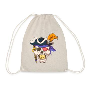Piratenfrau / Frau Piratin - Turnbeutel - Natur - Vorne