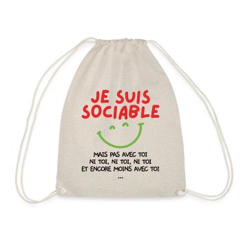 Je suis sociable mais pas avec toi - Sac de sport léger - nature - Devant