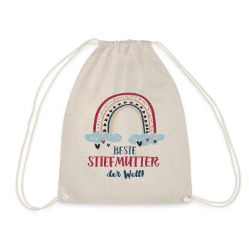 Beste Stiefmutter Outfit Regenbogen Stiefmama Mama - Turnbeutel - Natur - Vorne