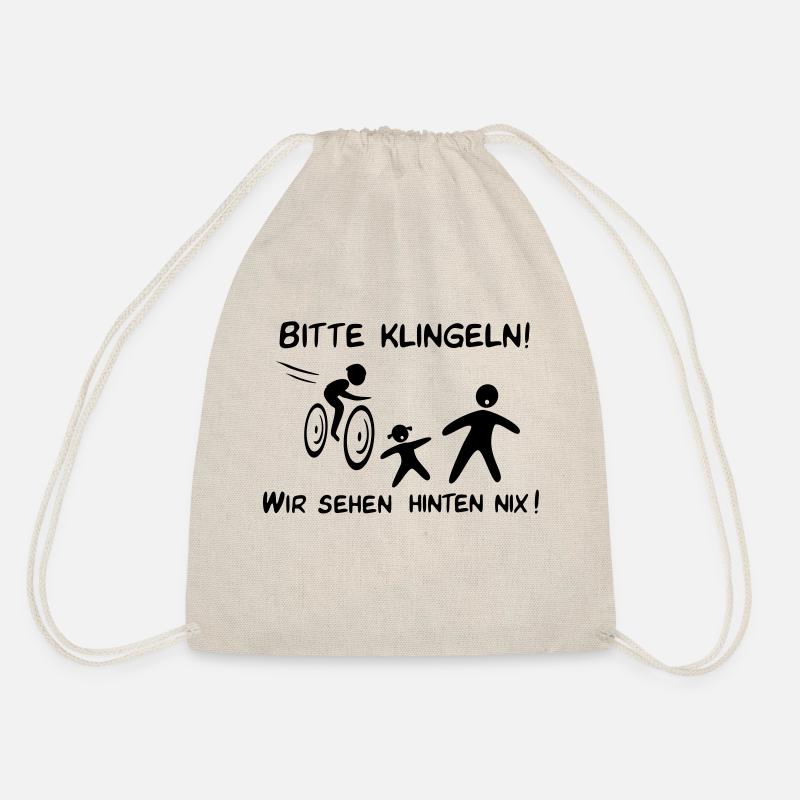 Bitte klingeln! Radfahrer-Kind - Turnbeutel - Natur