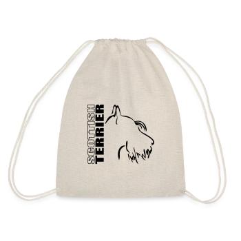 SCOTTISH TERRIER PROFILE dog dogs Wilsigns - Drawstring Bag - nature - Back