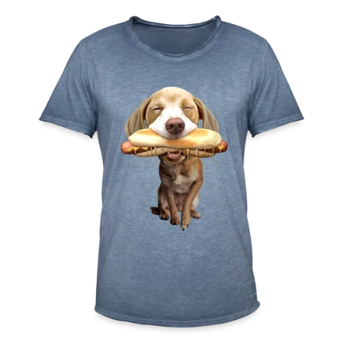 Chien Gourmand Hotdog - T-shirt vintage Homme