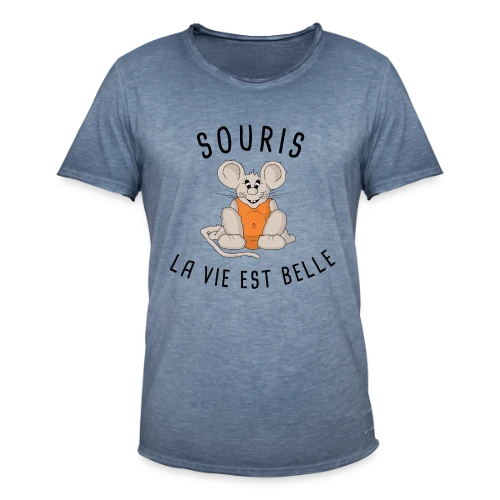 T-shirt Souris : La Vie est Belle ! - T-shirt vintage Homme