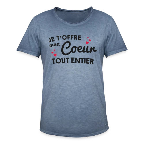 T-shirt Déclaration d'Amour - Mon Cœur Tout Entier - T-shirt vintage Homme