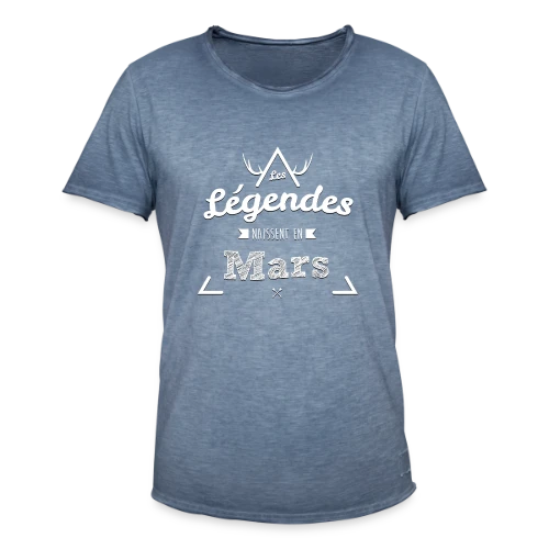 T-shirt Les Légendes naissent en Mars - Cadeau Anniversaire - T-shirt vintage Homme