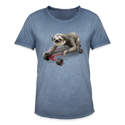 Paresseux Skateur Stylé - T-shirt vintage Homme