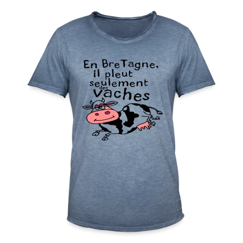 Bretagne Pluie Vaches - T-shirt vintage Homme