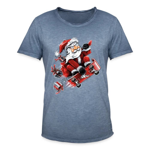 Père Noël Skateur Fou - T-shirt vintage Homme