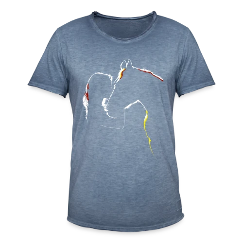 Silhouette Cavalière Abstraite - T-shirt vintage Homme