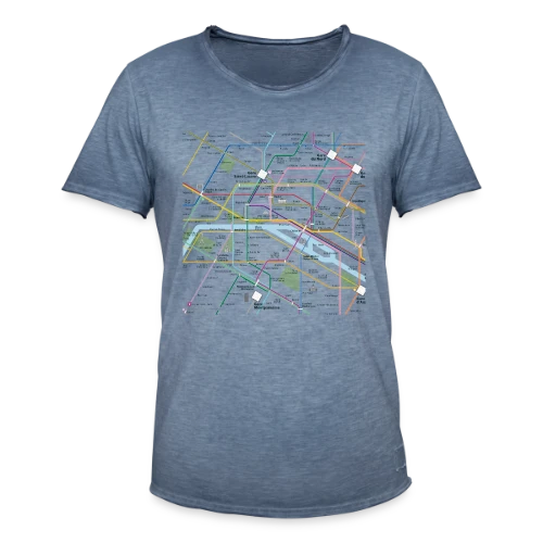 Plan Métro Parisien - T-shirt vintage Homme