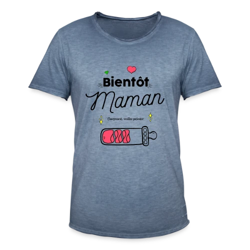 T-shirt Future Maman : Mon Cœur Bat Pour Deux - T-shirt vintage Homme