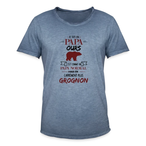 T-shirt Papa Ours Grognon - T-shirt vintage Homme