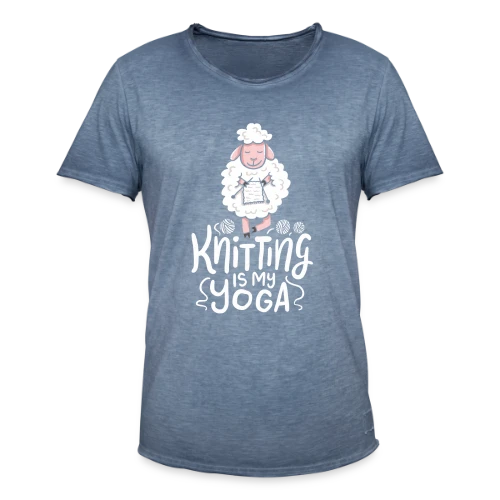 T-Shirt Tricot & Yoga: Knitting Is My Yoga - T-shirt vintage Homme