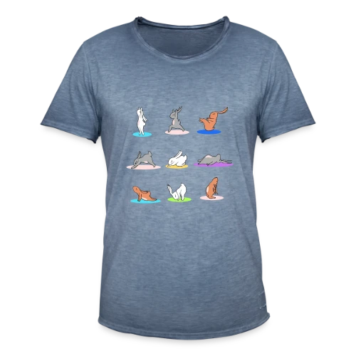 T-Shirt Lapin Yoga: Joyeuses Pâques Zen - T-shirt vintage Homme
