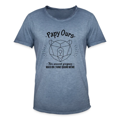 T-shirt Papy Ours Grognon, Adoré Malgré Tout - T-shirt vintage Homme