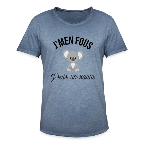 T-shirt "J'm'en Fous, J'suis un Koala" - Humour Décontracté - T-shirt vintage Homme